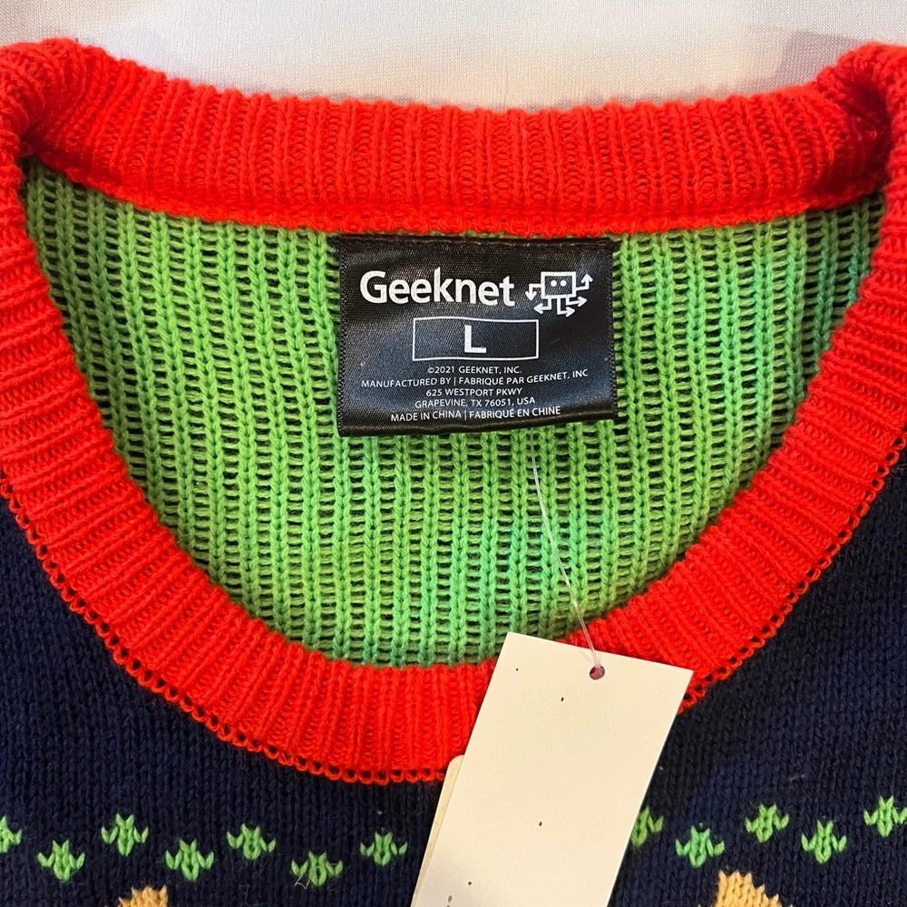 Men's Christmas Ugly Sweater - Navy and Red - Picture 3 of 4